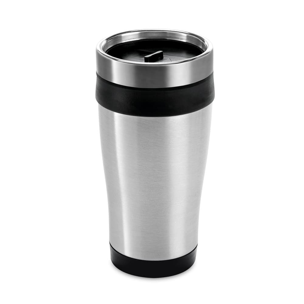 BATUM. Copo de viagem em aço inox e PP, térmico com parede dupla isolada a ar 420 mL Code.: 94625