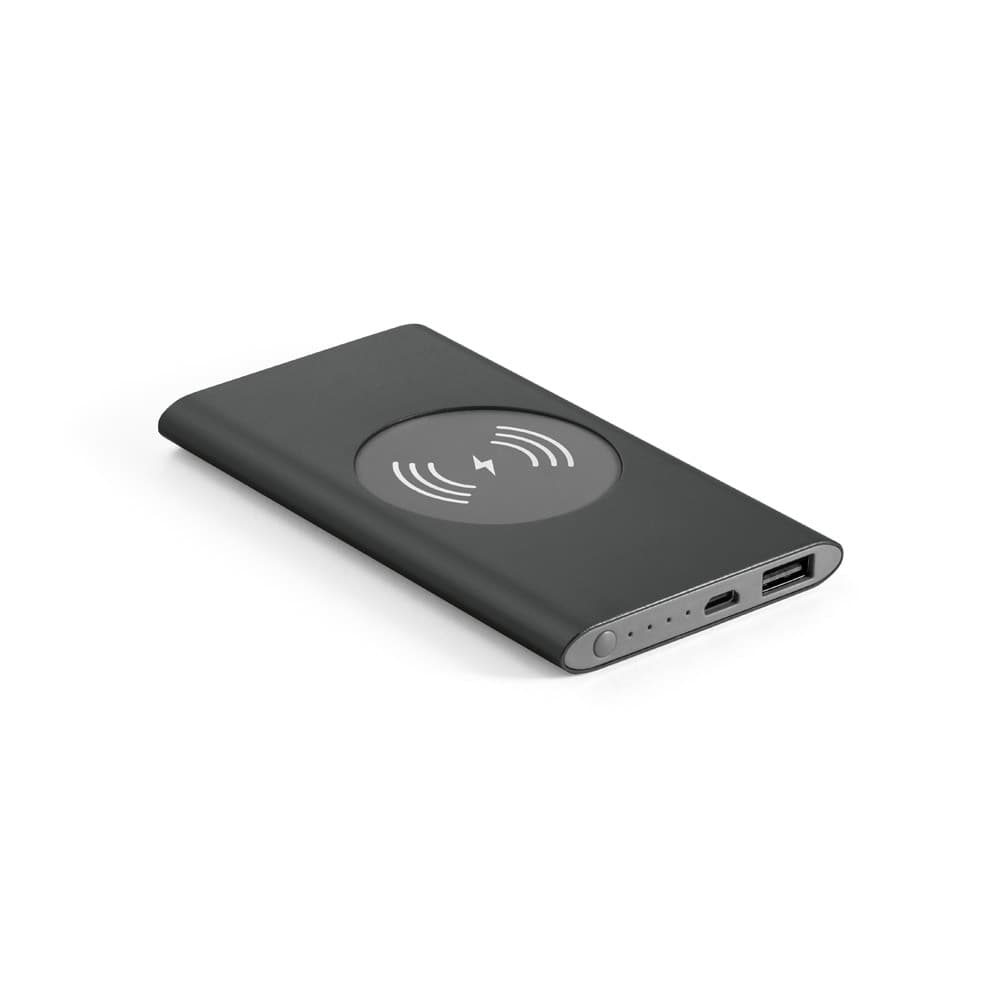 CASSINI 4'0. Bateria portátil com carregador wireless em alumínio 100% reciclado e capacidade de 4'000 mAh Code.: 57078