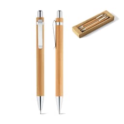 MELLO. Conjunto de esferográfica com escrita em azul e lapiseira, ambas em bambu Code.: 51162 - foto 2