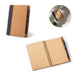 VICENTE. Caderno B6 de capa dura em cortiça e PET 100% reciclado com 140 páginas lisas recicladas Code.: 93285 - foto 2
