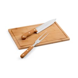 ALIOLI BOARD. Kit churrasco em caixa kraft com tábua em bambu e 2 utensílios em aço inox e bambu Code.: 94143 - foto 3