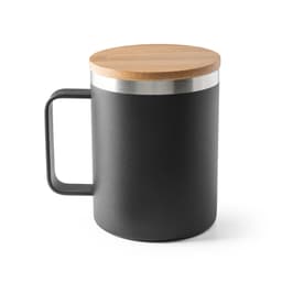 LAUDA. Copo de viagem em aço inox 90% reciclado, térmico com parede dupla isolada a vácuo e tampa em bambu 420 mL Code.: 94276 - foto 3