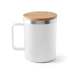 LAUDA. Copo de viagem em aço inox 90% reciclado, térmico com parede dupla isolada a vácuo e tampa em bambu 420 mL Code.: 94276 - foto 12