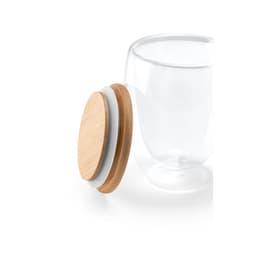ECUADOR L. Copo em vidro isotérmico (borossilicato), térmico com parede dupla isolada a ar e tampa em bambu 350 mL Code.: 94767 - foto 9