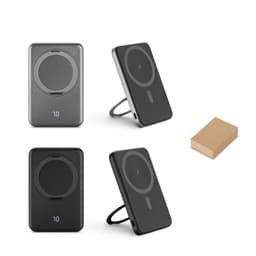 WARSHEL 5. Bateria portátil magnética em ABS 100% reciclado com suporte, carregador por indução (wireless) super-rápido 15W e capacidade de 5'000 mAh Code.: 97142 - foto 2