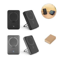 WARSHEL 10. Bateria portátil magnética em ABS 100% reciclado com suporte, carregador por indução (wireless) super-rápido 15W e capacidade de 10'000 mAh Code.: 97143 - foto 2