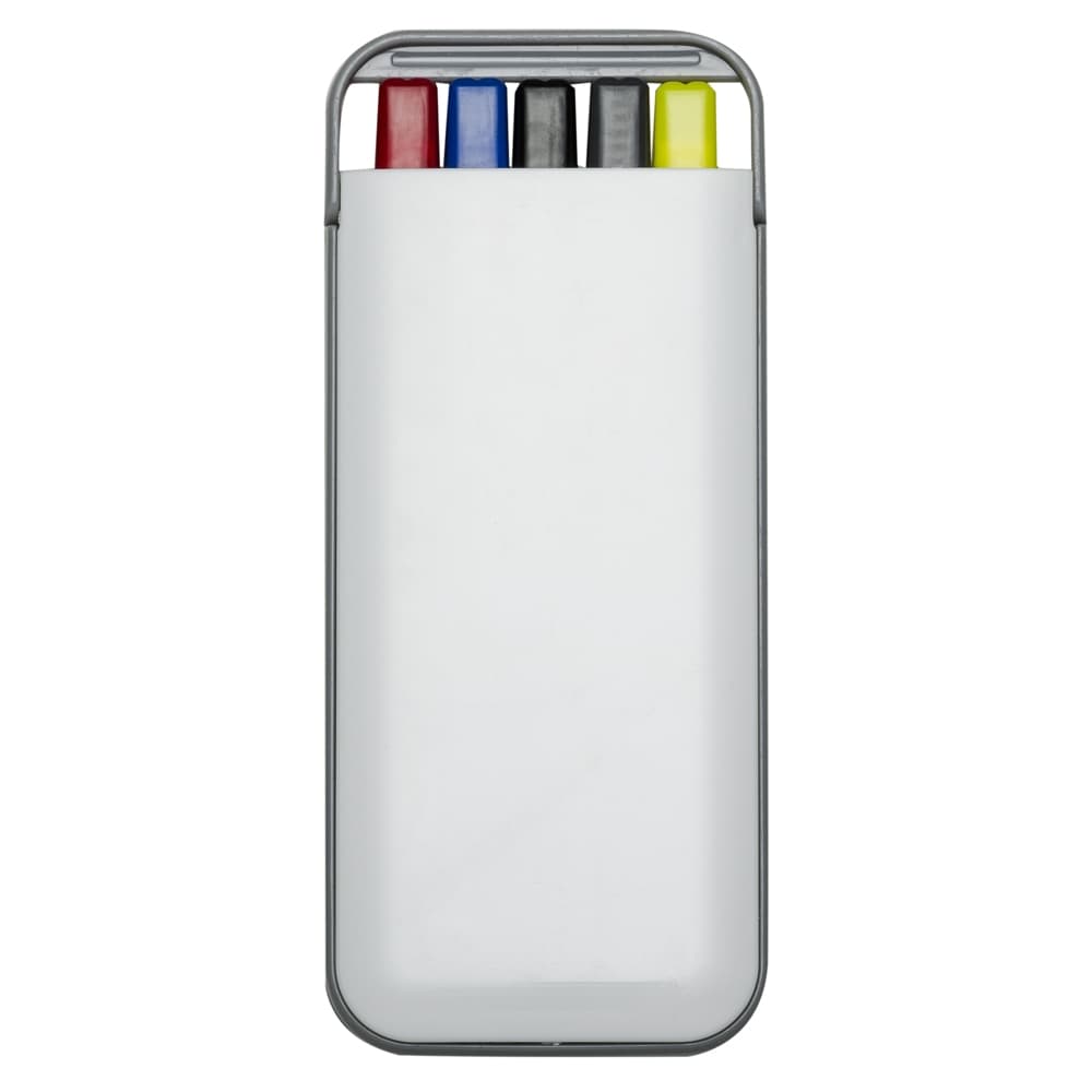 KIT 5 PEÇAS CANETA, LAPISEIRA E MARCA TEXTO  - Code.: 3001-FIVE