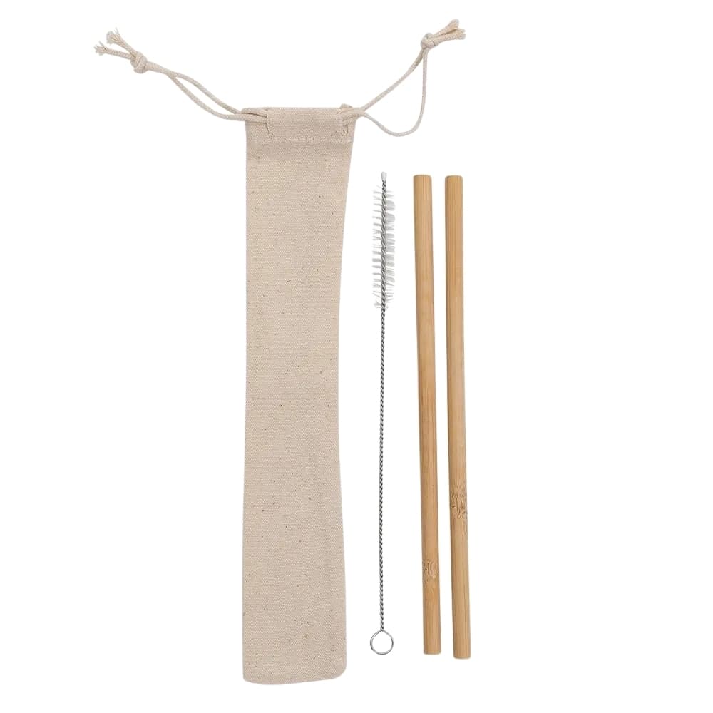 KIT CANUDOS DE BAMBU COM ESCOVA DE LIMPEZA - Code.: 15227