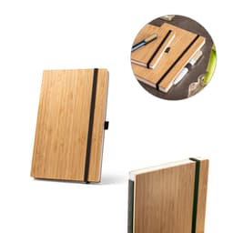 BUARQUE A5. Caderno A5 de capa e contracapa em placa de bambu e lombada em PET 100% reciclado, com páginas pautadas recicladas Code.: 93582 - foto 2