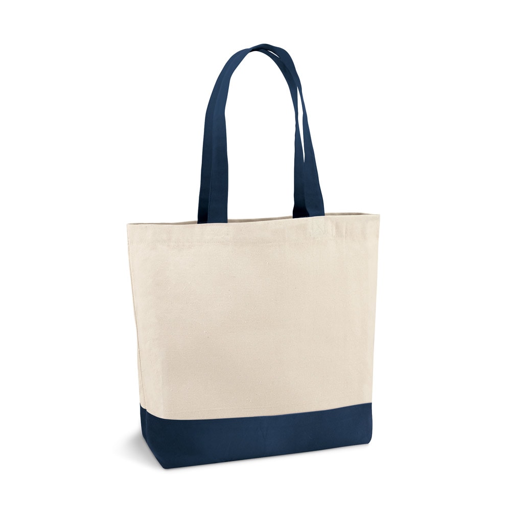 EDMONTON. Sacola 100% algodão canvas (280 g/m²) com bolso interior e alças e fundo coloridos Code.: 92822