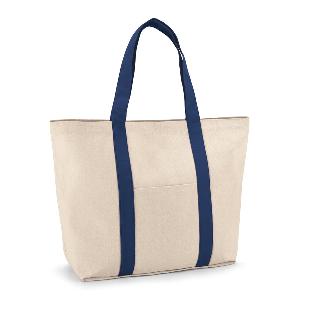 VILLE. Sacola 100% algodão canvas (280 g/m²) com bolso frontal, bolso interior e fecho magnético Code.: 92824