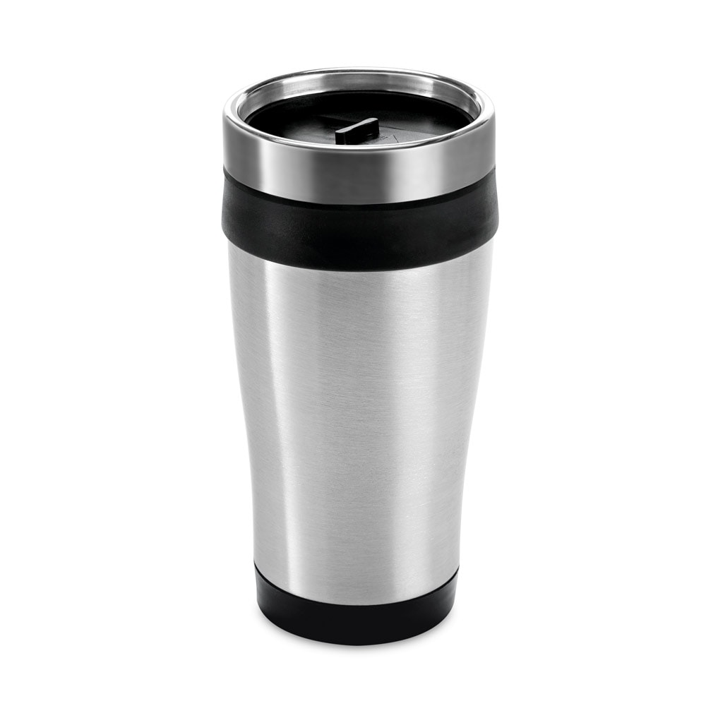 BATUM. Copo de viagem em aço inox e PP, térmico com parede dupla isolada a ar (420 mL) Code.: 94625