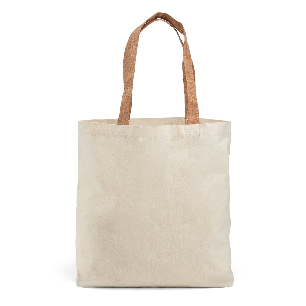 FERIA. Sacola 100% algodão (180 g/m²) com alças em cortiça e bolso interior Code.: 92869