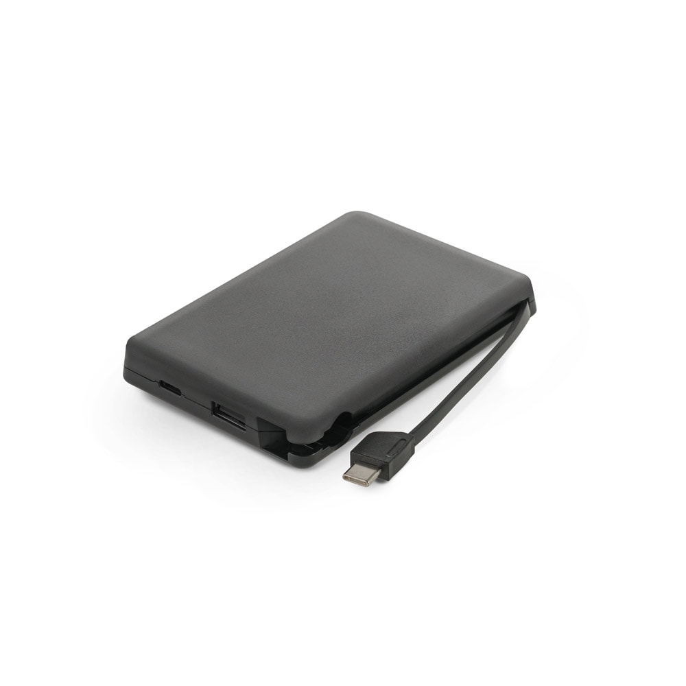 LATTES. Bateria portátil com cabo integrado, em ABS 100% reciclado (10'000 mAh) Code.: 97147