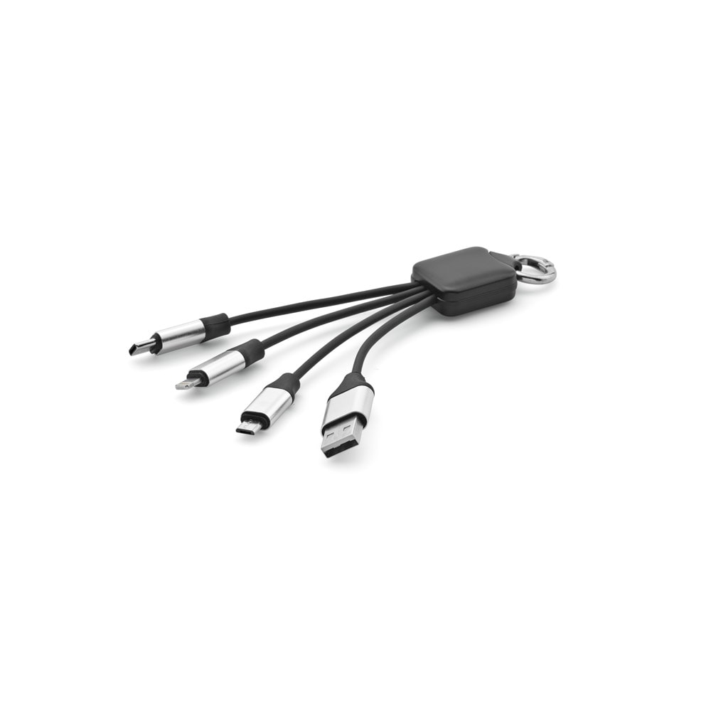 YALOW. Cabo USB de carregamento rápido 3 em 1 com corpo em PET 100% reciclado Code.: 97173
