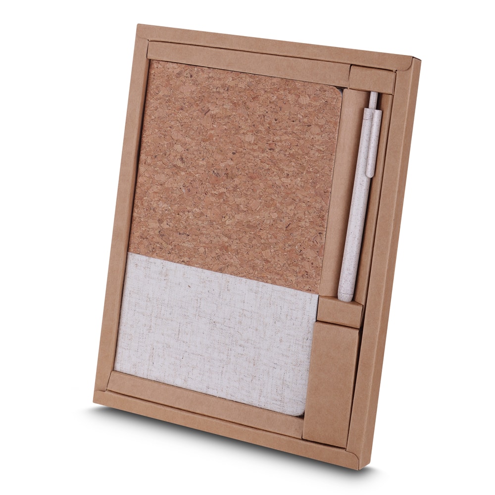 Kit Escritório A5 Capa em Cortiça e Caneta Plástica Reciclada - Code.: CAD300P