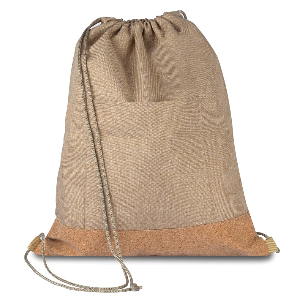 Sacola/Mochila em Poliéster 600D e Cortiça (34x38cm) - Code.: BP0004P